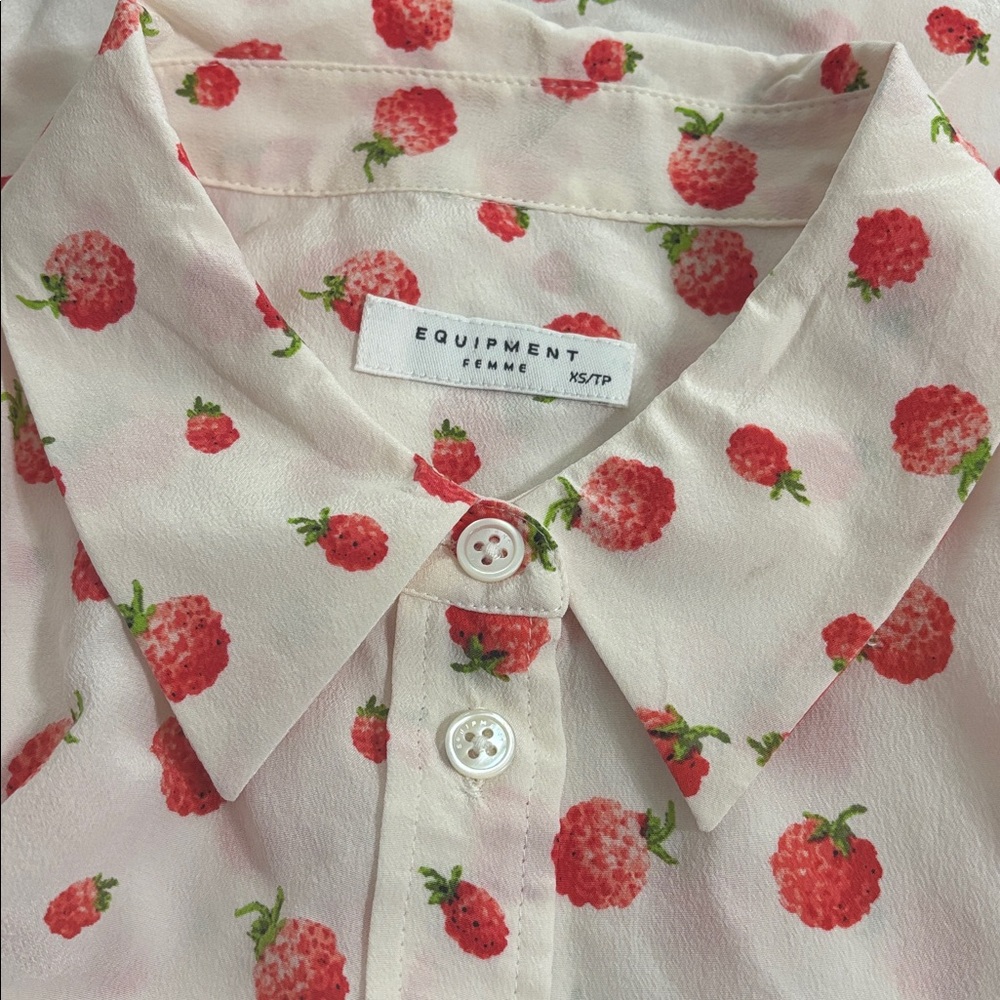 Equipment Reese Raspberry Print Silk Blouse - Picture 15 of 15